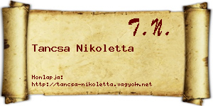 Tancsa Nikoletta névjegykártya