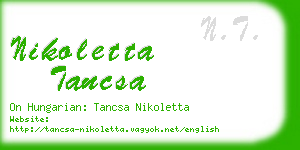 nikoletta tancsa business card